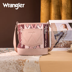 Wrangler Aztec Print Canvas Bucket Bag