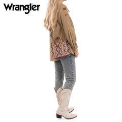 Wrangler Aztec Embroidered Whipstitch Canvas Mini Tote Bag