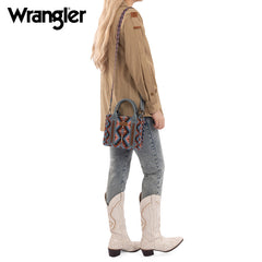 Wrangler Aztec Embroidered Whipstitch Canvas Mini Tote Bag