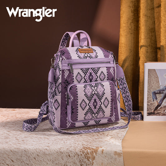 Wrangler Aztec Print Canvas Backpack