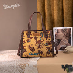 Wrangler Cowboy Print Concealed Carry Tote Bag