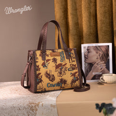 Wrangler Cowboy Print Concealed Carry Tote Bag