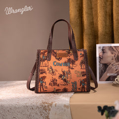 Wrangler Cowboy Print Concealed Carry Tote Bag