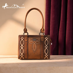 Montana West Diamond Cross Stitch Concealed Carry Tote Bag