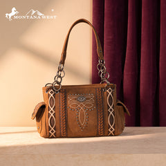 Montana West Diamond Cross Stitch Concealed Carry Satchel