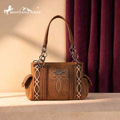 Montana West Diamond Cross Stitch Concealed Carry Satchel