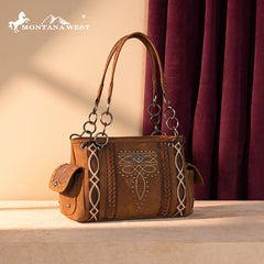 Montana West Diamond Cross Stitch Concealed Carry Satchel