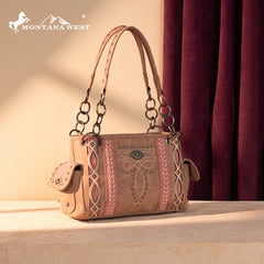 Montana West Diamond Cross Stitch Concealed Carry Satchel