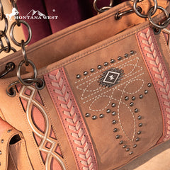 Montana West Diamond Cross Stitch Concealed Carry Satchel