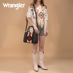 Wrangler Tooled Aztec Pattern Print Concealed Carry Tote Bag
