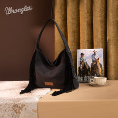 Wrangler Fringe Studded Hobo Bag
