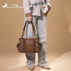 Montana West Diamond Cross Stitch Concealed Carry Satchel