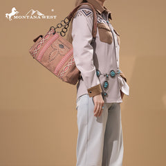 Montana West Diamond Cross Stitch Concealed Carry Satchel