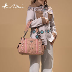 Montana West Diamond Cross Stitch Concealed Carry Satchel