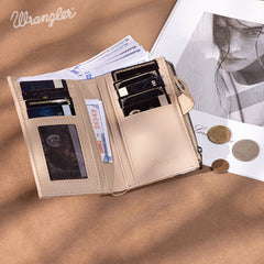 Wrangler V-Shaped Stitching  Genuine Leather Wallet