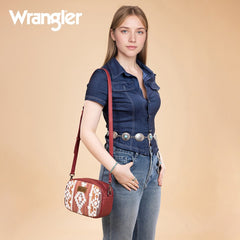 Wrangler Sherpa Aztec Canvas Crossbody