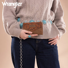 Wrangler V-Shaped Stitching Tooled Collection Wallet
