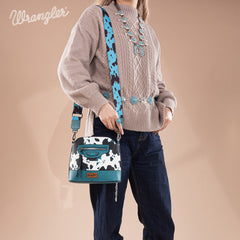 Wrangler Zippered Cow Print Crossbody Bag