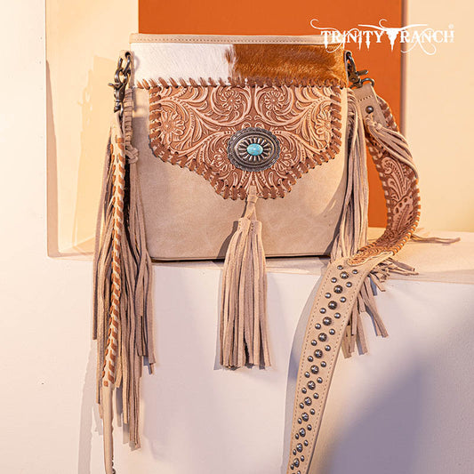 Trinity Ranch Tooled Fringe Crossbody