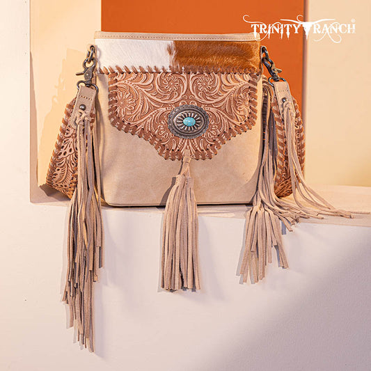 Trinity Ranch Tooled Fringe Crossbody