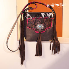 Trinity Ranch Tooled Fringe Crossbody