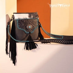 Trinity Ranch Tooled Fringe Crossbody