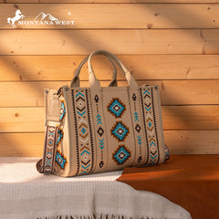 Montana West Aztec Retro Arrows Dual Sided Print Large Tote/Crossbody