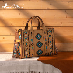 Montana West Aztec Retro Arrows Dual Sided Print Large Tote/Crossbody