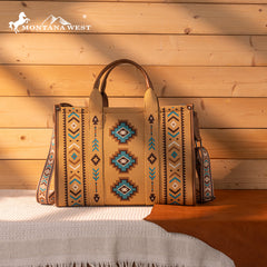 Montana West Aztec Retro Arrows Dual Sided Print Large Tote/Crossbody