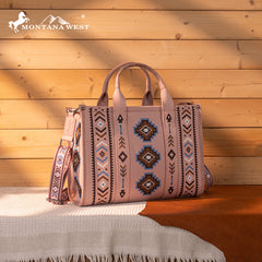 Montana West Aztec Retro Arrows Dual Sided Print Large Tote/Crossbody