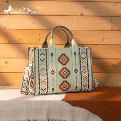 Montana West Aztec Retro Arrows Dual Sided Print Large Tote/Crossbody