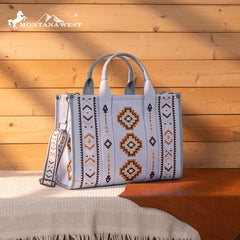 Montana West Aztec Retro Arrows Dual Sided Print Large Tote/Crossbody