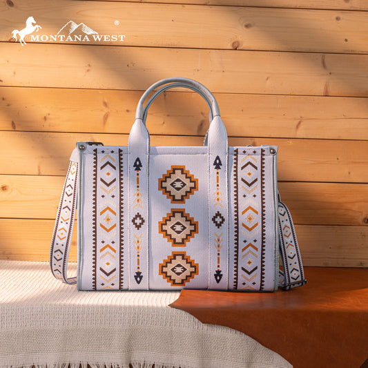 Montana West Aztec Retro Arrows Dual Sided Print Large Tote/Crossbody