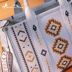 Montana West Aztec Retro Arrows Dual Sided Print Large Tote/Crossbody