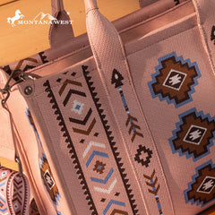 Montana West Aztec Retro Arrows Dual Sided Print Large Tote/Crossbody