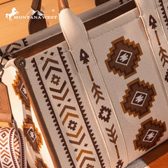 Montana West Aztec Retro Arrows Dual Sided Print Large Tote/Crossbody