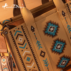Montana West Aztec Retro Arrows Dual Sided Print Large Tote/Crossbody