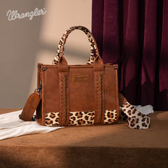 Wrangler Concealed Carry Leopard/Crocodile/Cow Pattern Tote/Crossbody Bag