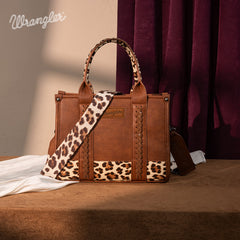Wrangler Concealed Carry Leopard/Crocodile/Cow Pattern Tote/Crossbody Bag