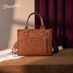 Wrangler Concealed Carry Leopard/Crocodile/Cow Pattern Tote/Crossbody Bag
