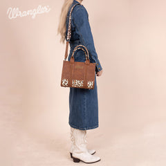 Wrangler Concealed Carry Leopard/Crocodile/Cow Pattern Tote/Crossbody Bag
