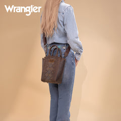 Wrangler Aztec Embroidered Floral Embossed Tote/Crossbody