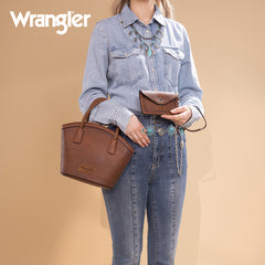 Wrangler Braided Ombre Leather Tote Bag Set