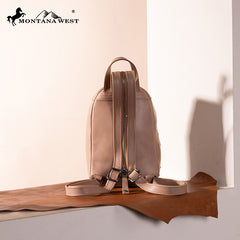 Montana West Genuine Leather Sling Bag Convertible Backpack