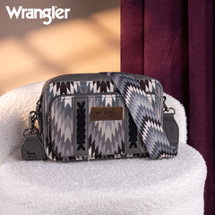 Wrangler Southwestern Pattern Dual Sided Print Crossbody Purse