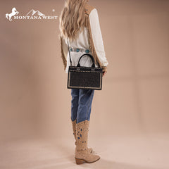 Montana West Floral Tooled Tote Bag