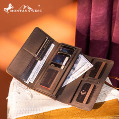 Montana West Tooled Aztec Collection Wallet