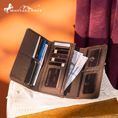 Montana West Tooled Aztec Collection Wallet