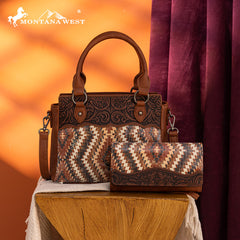 Montana West Sequined Aztec Tote Bag Set