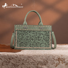 Montana West Floral Tooled Tote Bag